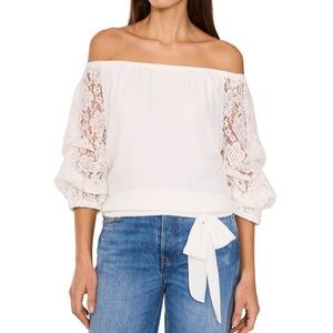 Off-The-Shoulder lace sleeve blouse.  Medium. NWT
